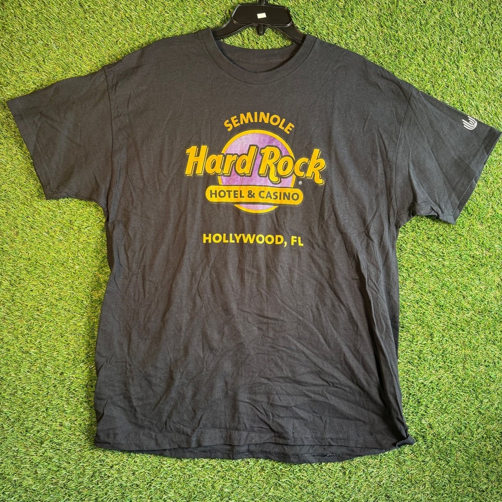 Hard Rock Cafe Seminole‎ Hotel Casino T-Shirt XL Black Hollywood FL Graphic Tee